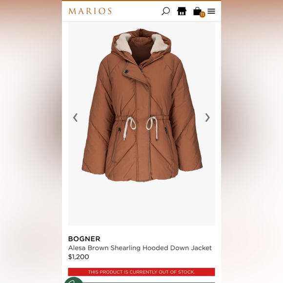 BOGNER Alesa Brown Shearling Hooded Down Jacket - Picture 2 of 13